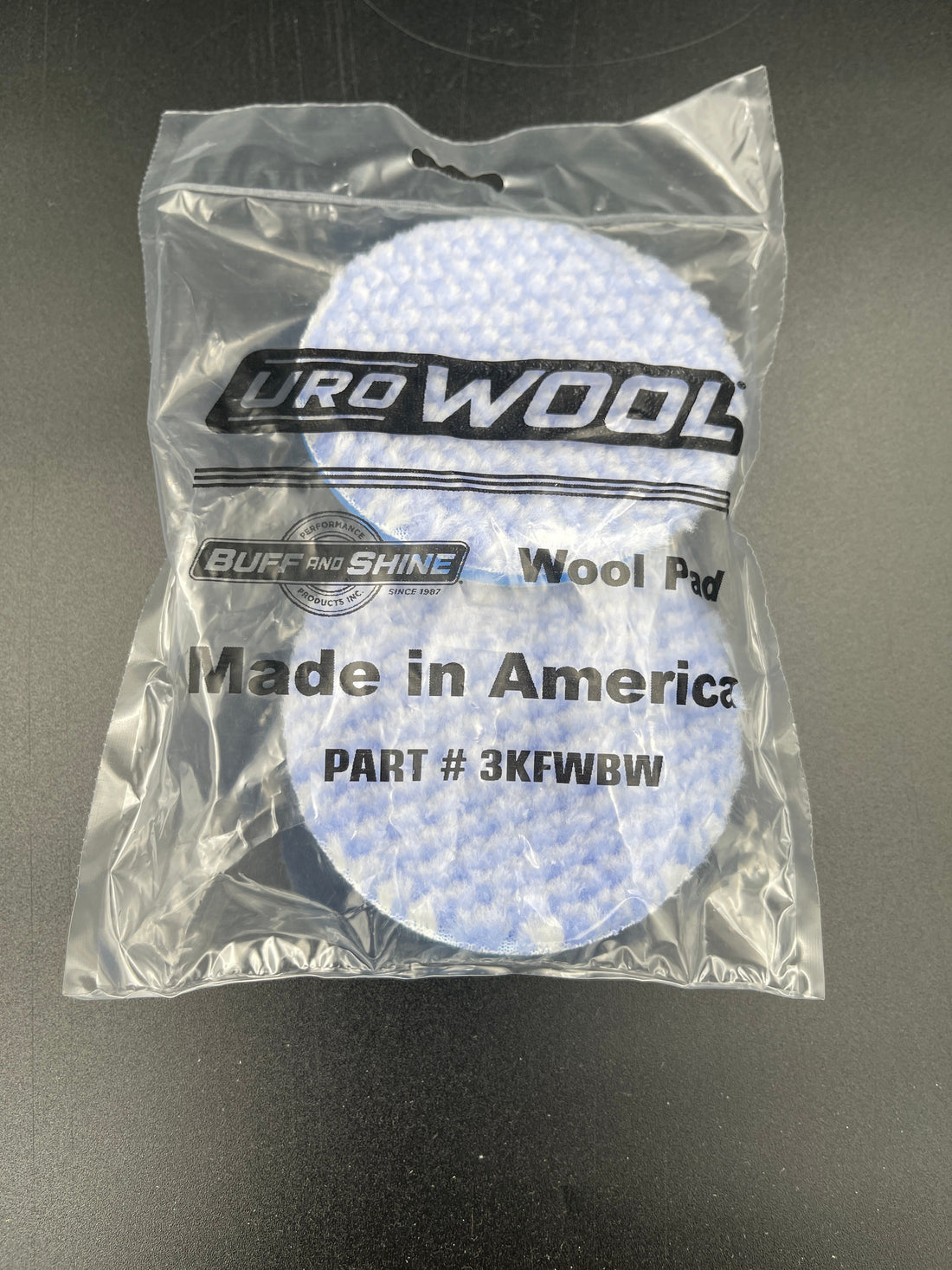 Buff and Shine URO-TEC Blue LT/Cut Foam Pad 3" 2 Pack in packaging.