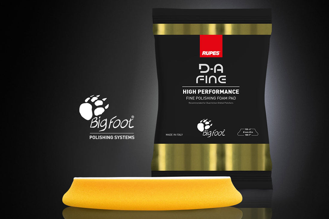 Fine Yellow DA foam pad, contour edge design, 150mm.