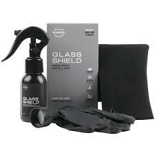 Nasiol Glass Shield 1 Year 50ML kit with bottle, cloth, and gloves for windshield protection.