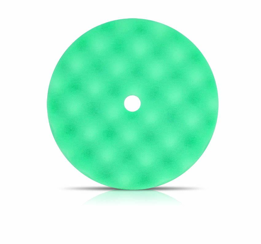 Buff and Shine Green Convoluted Face Foam Grip Pad™, Recessed Back   8 inch  waffle