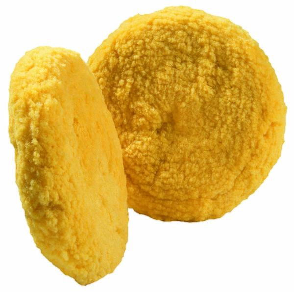 Buff and Shine Yellow Double Sided Wool Blend Polish Pad 8 inch