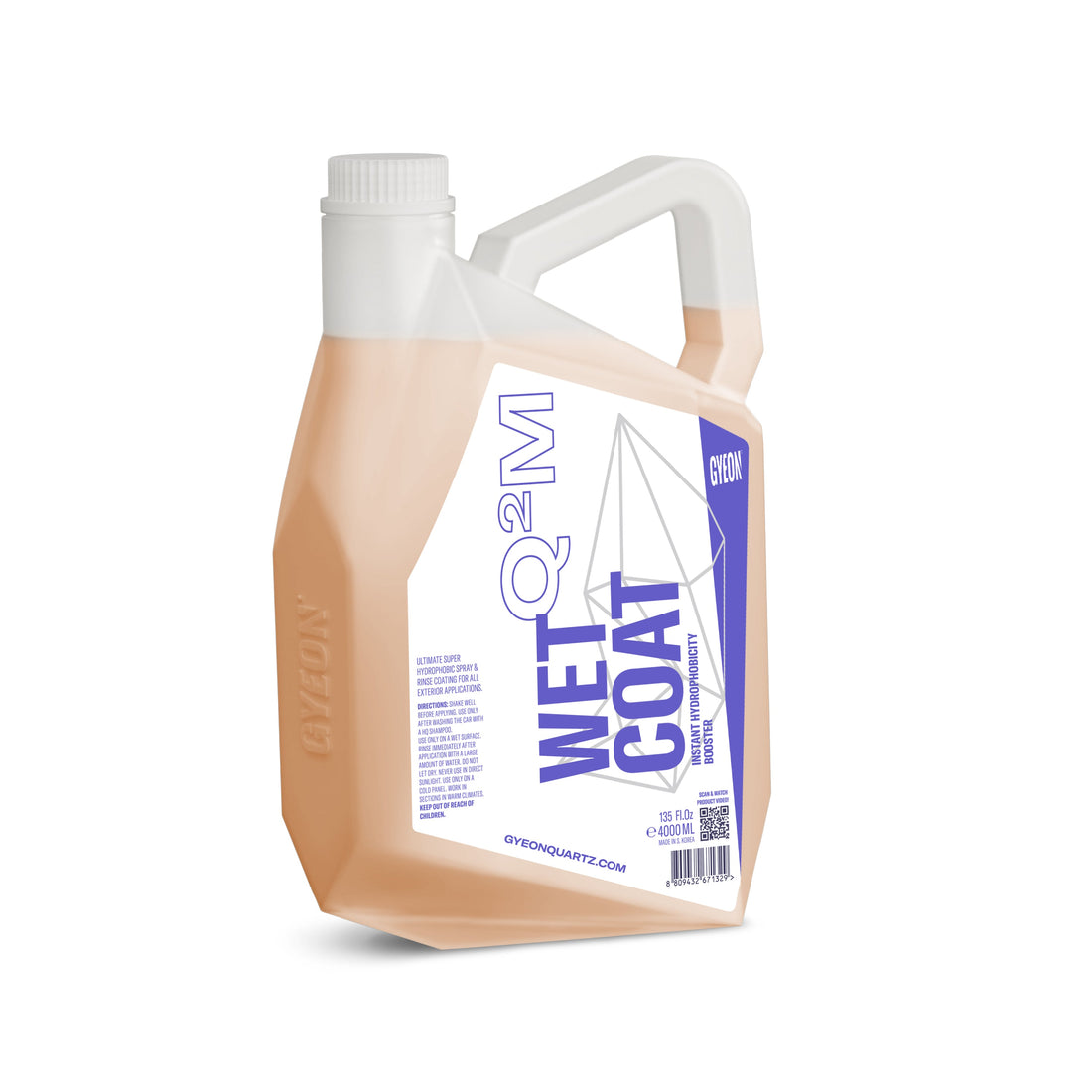 Gyeon Q2M WetCoat 4000ML hydrophobic booster bottle.