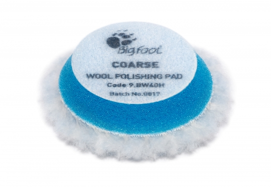 RUPES Blue Coarse Wool Polishing Pad 30-45 mm 4-pack for heavy swirl mark removal.