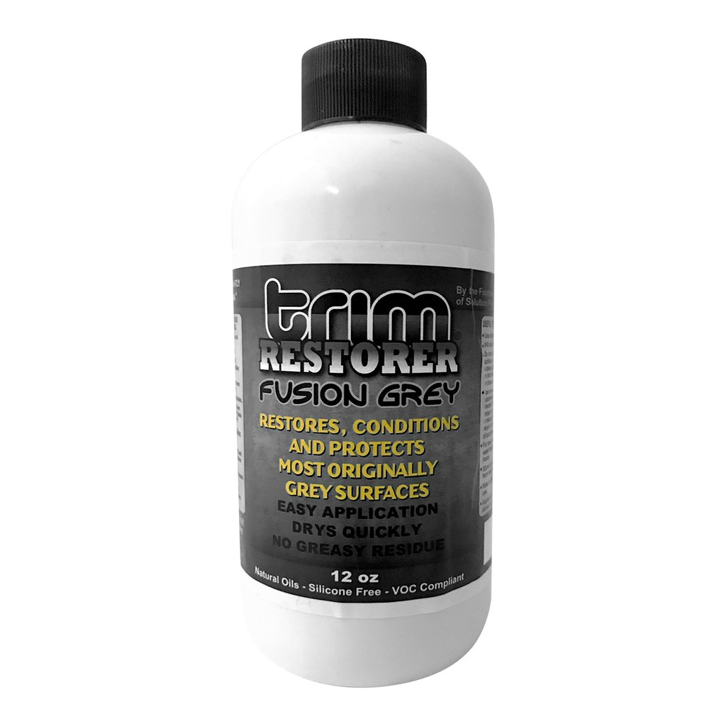 Solution Finish Fusion Grey Trim Restorer 12oz bottle for restoring gray surfaces with protective finish.