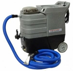 Thermax Hot Water Extractor V12 with blue hose and gray body.