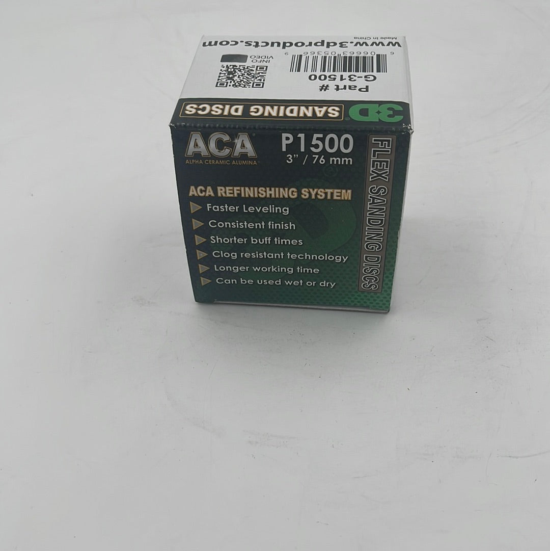 3D ACA Brown Flex P1500 3' Disc Box for paint correction and sanding.