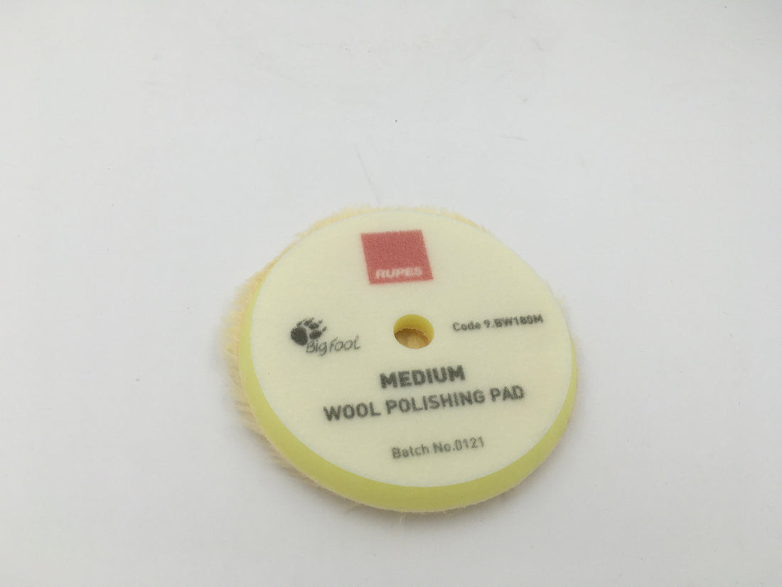 Rupes Medium Wool Polishing Pad 7" Yellow for car detailing.