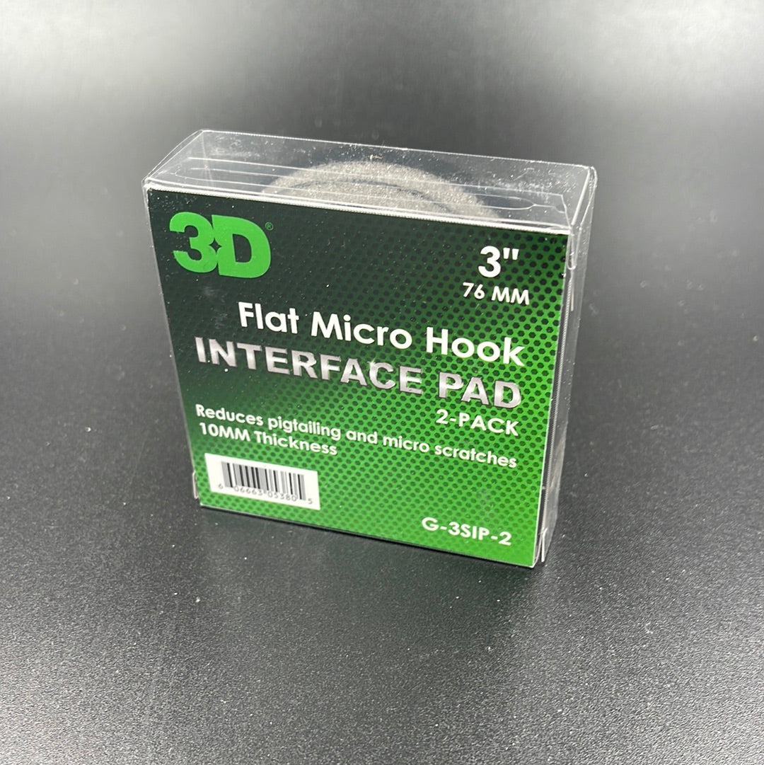 3D Interface Pad 3' 2 PK with flat micro hooks for precision sanding.