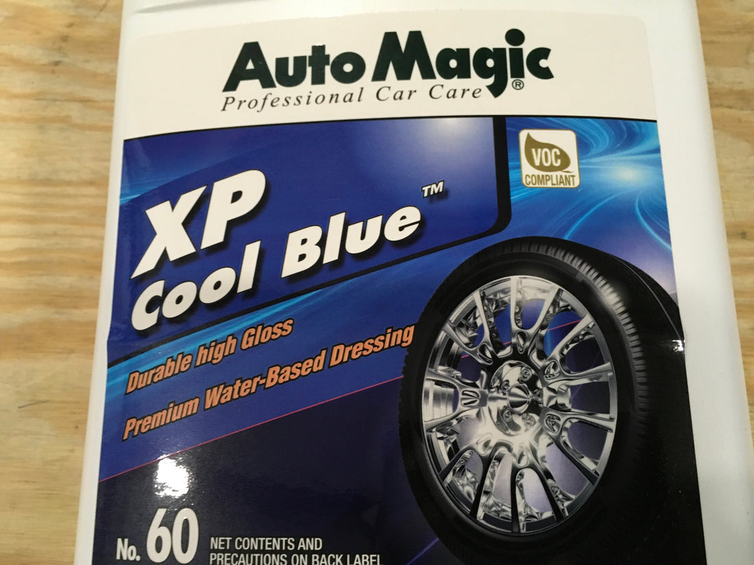 AutoMagic XP Cool Blue 55 Gal premium water-based dressing container.