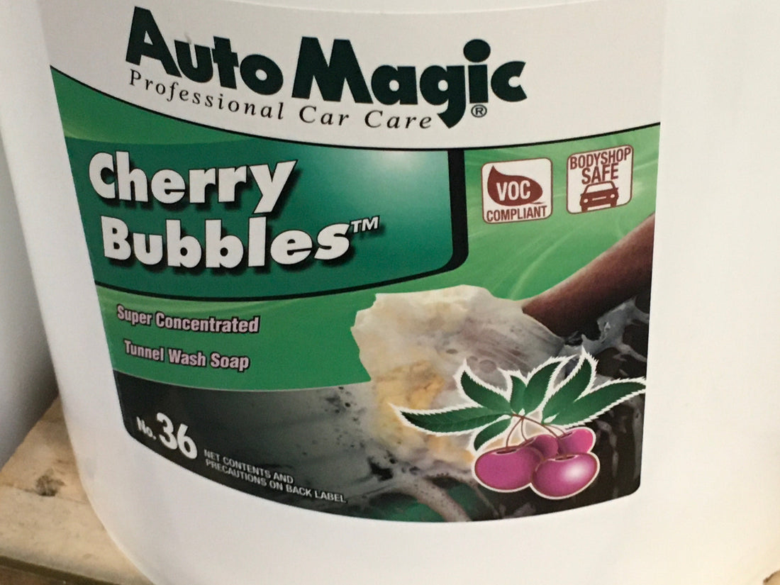 AutoMagic Cherry Bubbles 5 Gal super concentrated car wash soap with cherry scent.