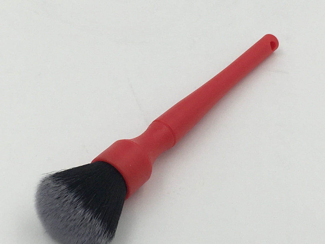 Red super soft pastry brush 10-inch with ergonomic handle.