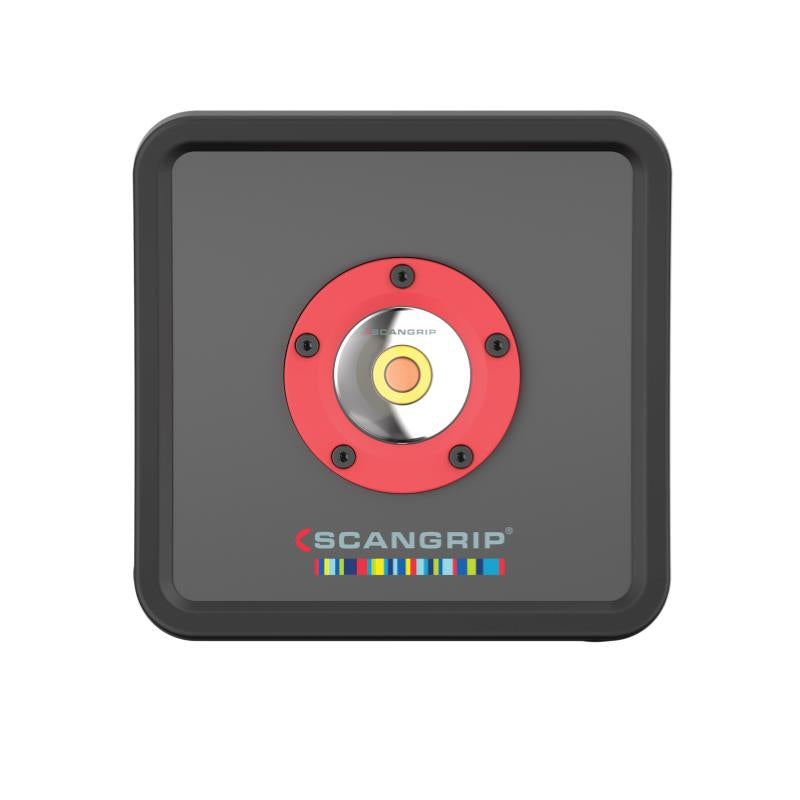ScanGrip Mutimatch R Shop Light, 1200 lumen LED work light with adjustable color temperatures, ergonomic design, and rechargeable power bank.