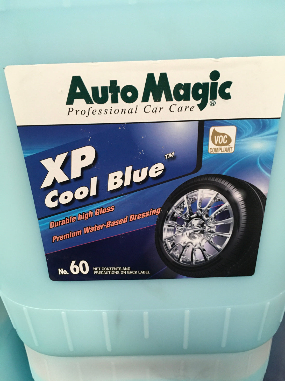 Auto Magic XP Cool Blue 5 Gal premium water-based dressing for tires and engines, VOC compliant.