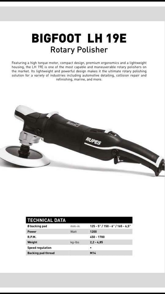 Rupes BigFoot LH19E Rotary Polisher