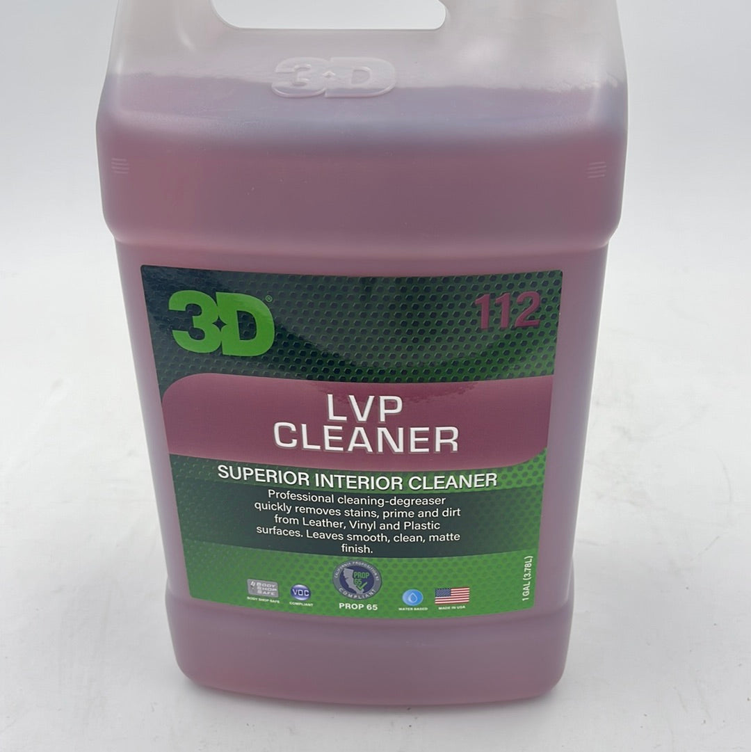 3D LVP Cleaner 1 Gal bottle for spotless car interior cleaning.