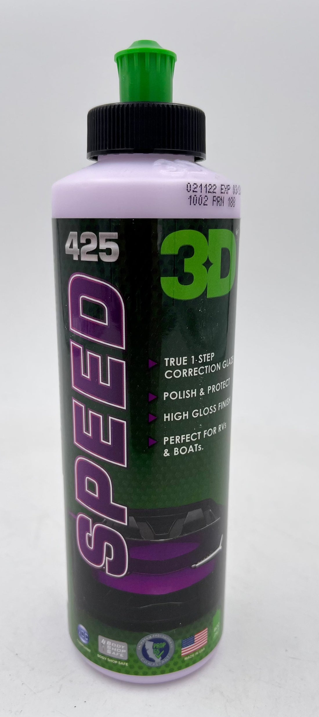 3D SPEED 32 oz bottle for car paint correction and protection.