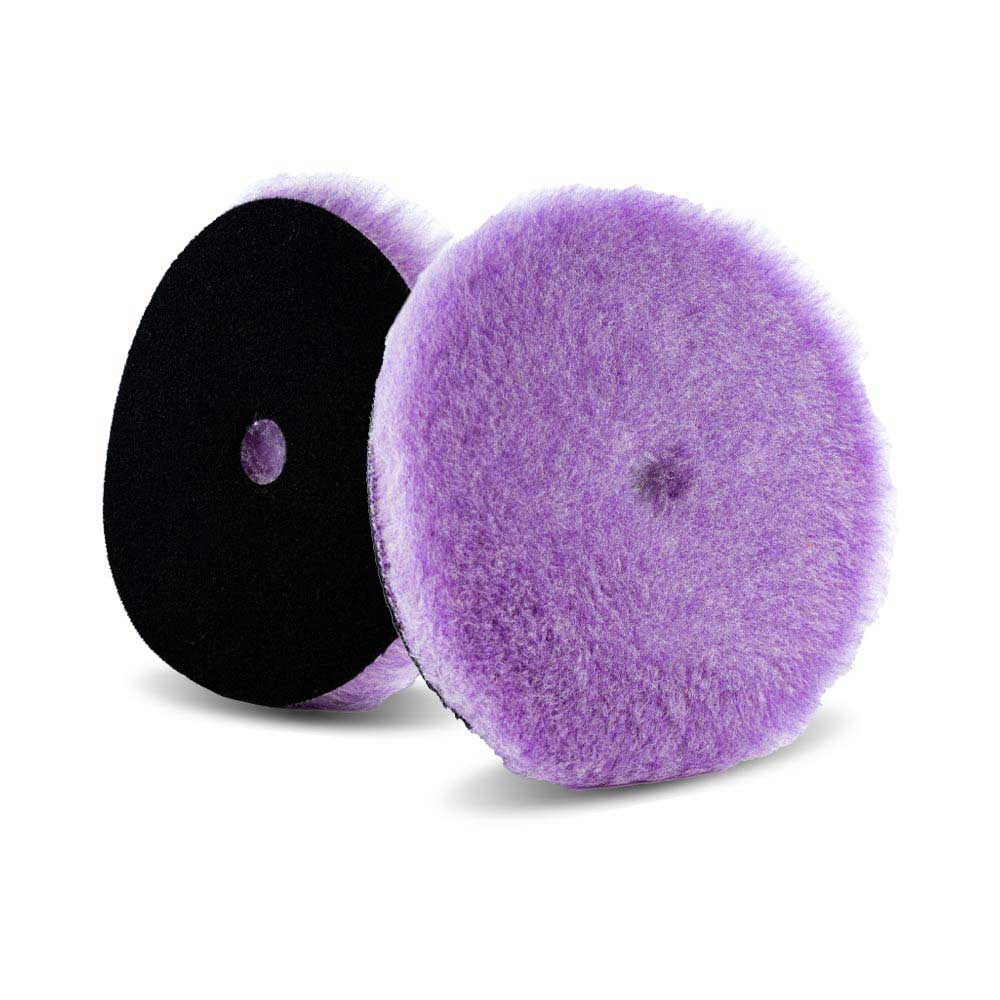 Purple foamed wool polishing pad 5 inch diameter and 3/4 inch thickness