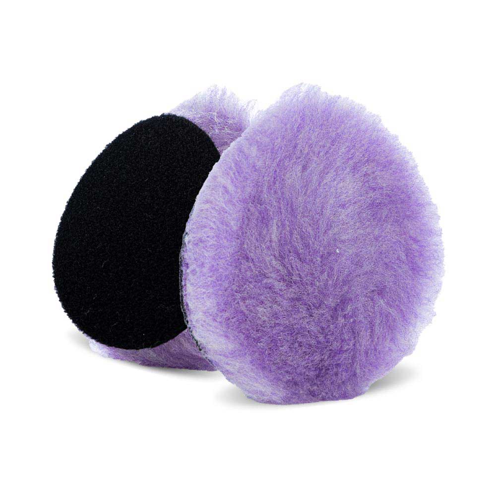 Purple foamed wool polishing pad 3.5 inch with black backing