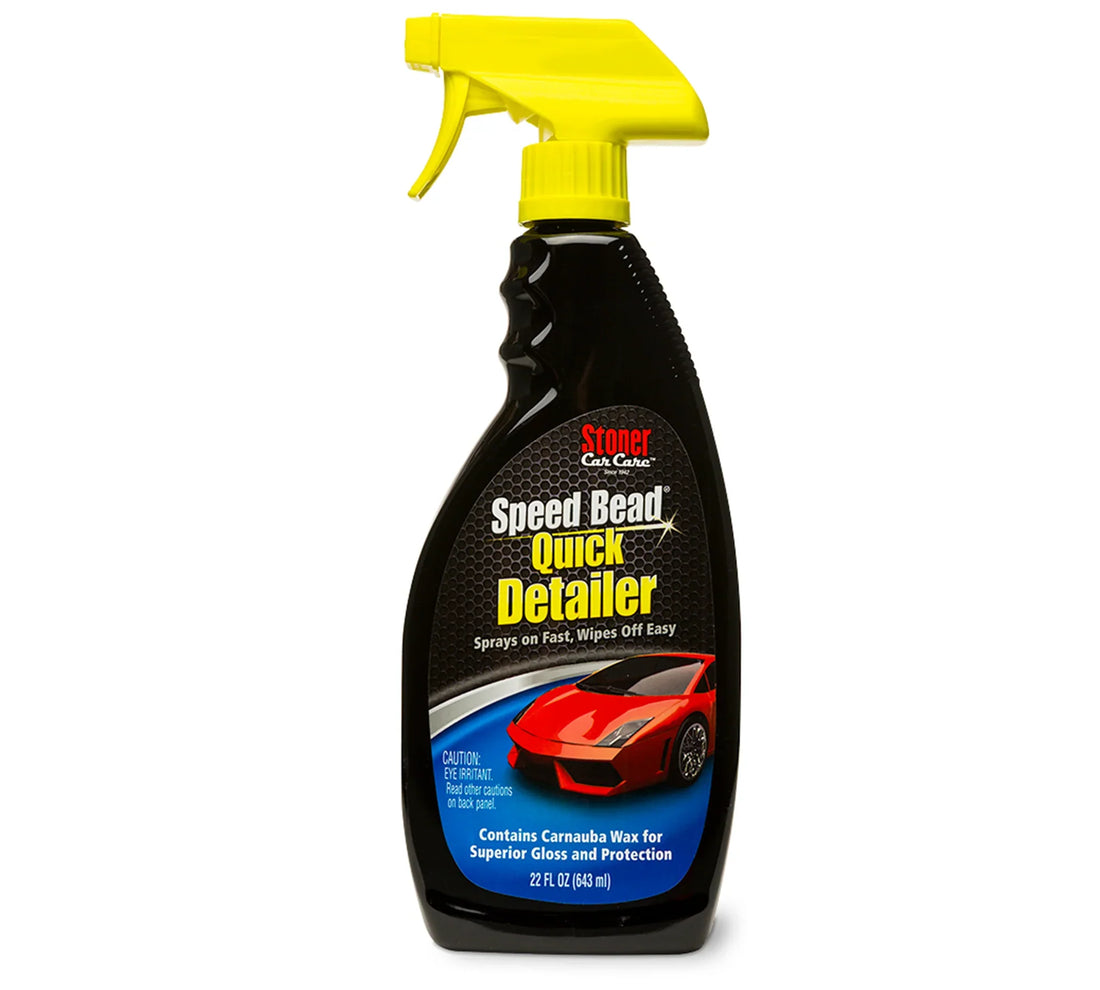 Stoner Car Care Speed Bead Quick Detailer 22oz bottle with yellow spray nozzle for car shine and protection