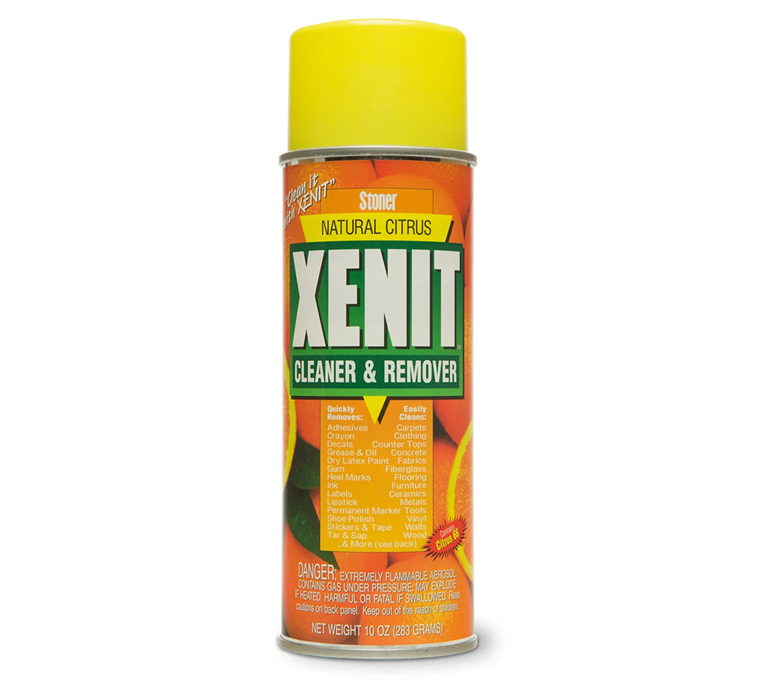 Stoner Xenit Citrus Cleaner 10oz spray can for removing sticky residues and stains with natural citrus formula