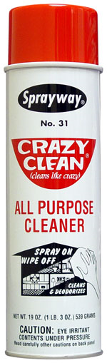 Crazy Clean All Purpose Cleaner - 19 oz Aerosol Can - CASE of 12
