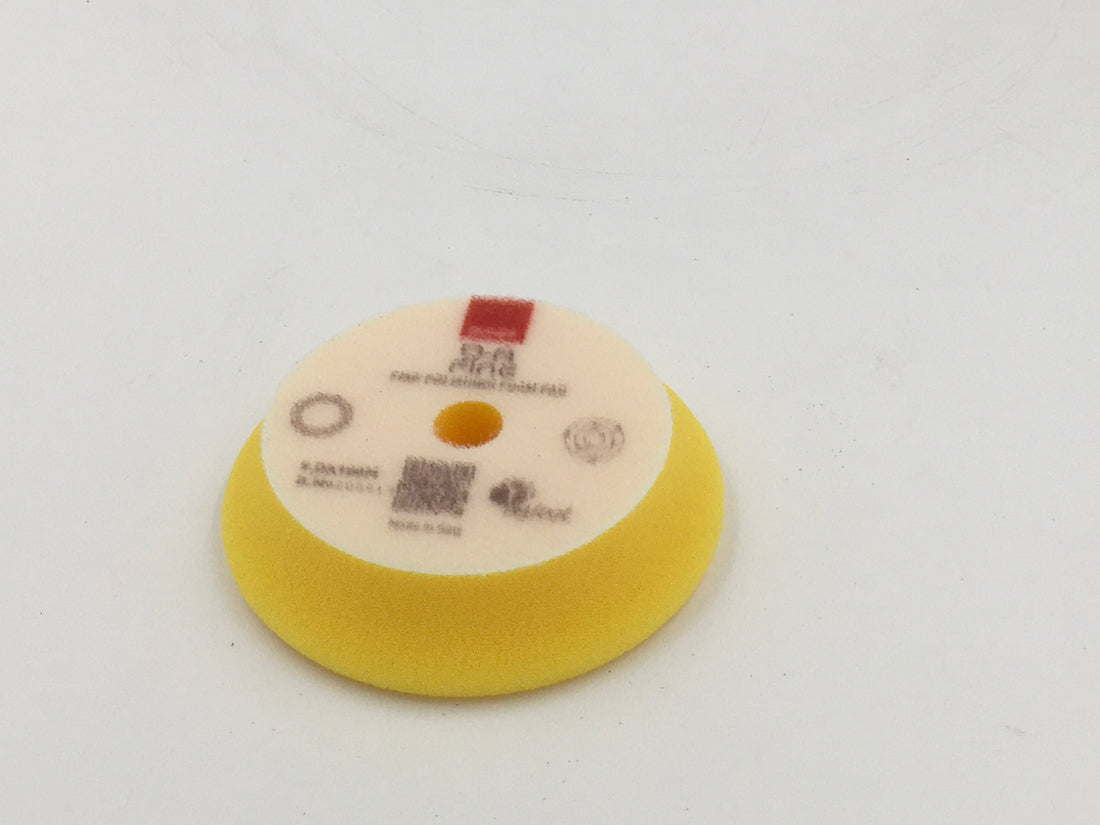 Fine Yellow DA foam pad, contour edge design, 100mm(4in)