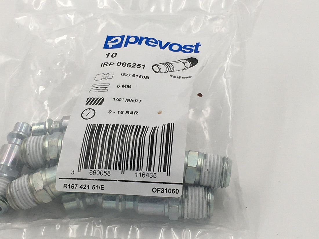 Prevost Plug 1/4 Industrial Interchange Male Thread Plug