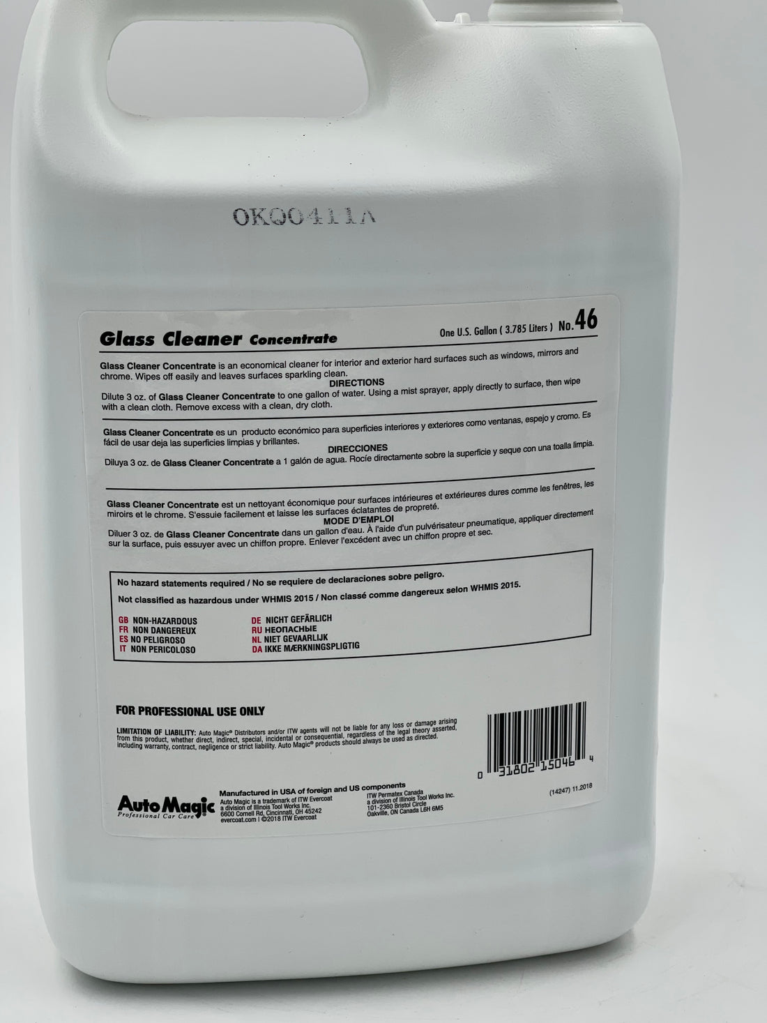 AutoMagic Glass Cleaner Con. 1 Gal